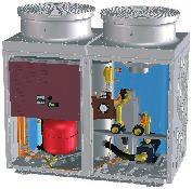 EUWAB12KAZW EUWAN: dotazione standard Compressore Scro Sezionatore generae Fussostato acqua Fitro Grigie di protezione de condensatore Funzionamento tutto anno EUWAP = EUWAN + Pompa Vaso di