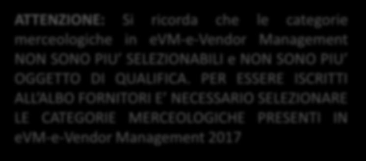 Individuazione/Classificazione su Categorie dell Albo+SdQ 24 Il sistema evidenzierà in giallo le categorie merceologiche contenenti la parola inserita nel filtro di ricerca.