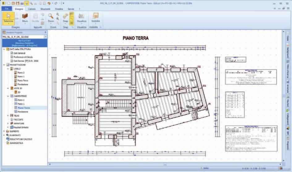 Il software permette di defi nire manualmente o calcolare automaticamente la distribuzione delle pressioni del vento in corrispondenza dei vari livelli della struttura.