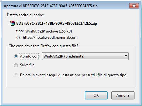 Apparirà la seguente maschera, deve essere selezionato il