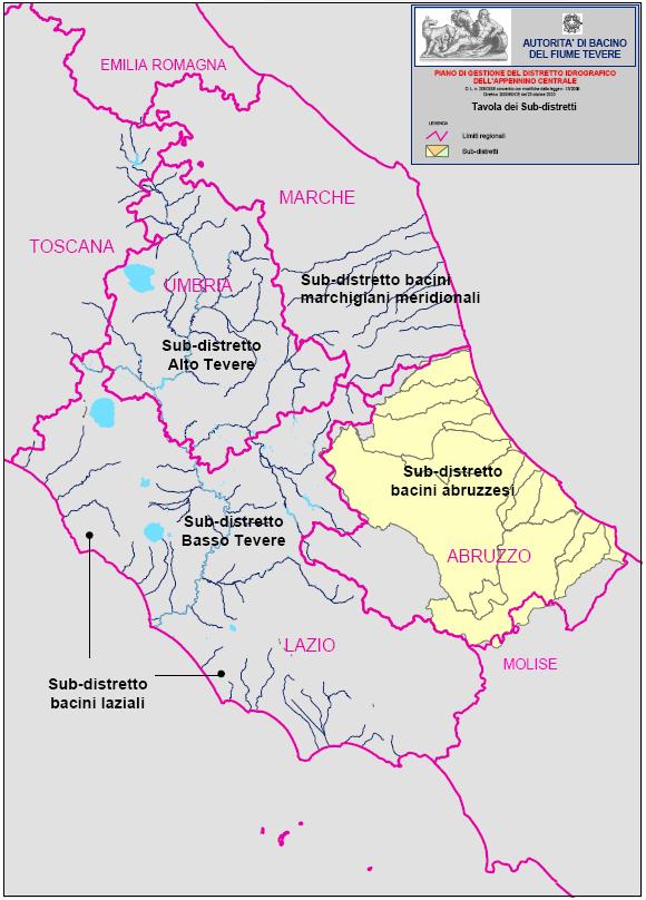 Subdistretto dei Bacini Abruzzesi (Abruzzo, Molise ) Piano di Gestione del Distretto (PGD)- Relazione Generale Edizione del 30 giugno 2009 riferimenti: Parte II Capitolo VI- le criticità del PRTA 4