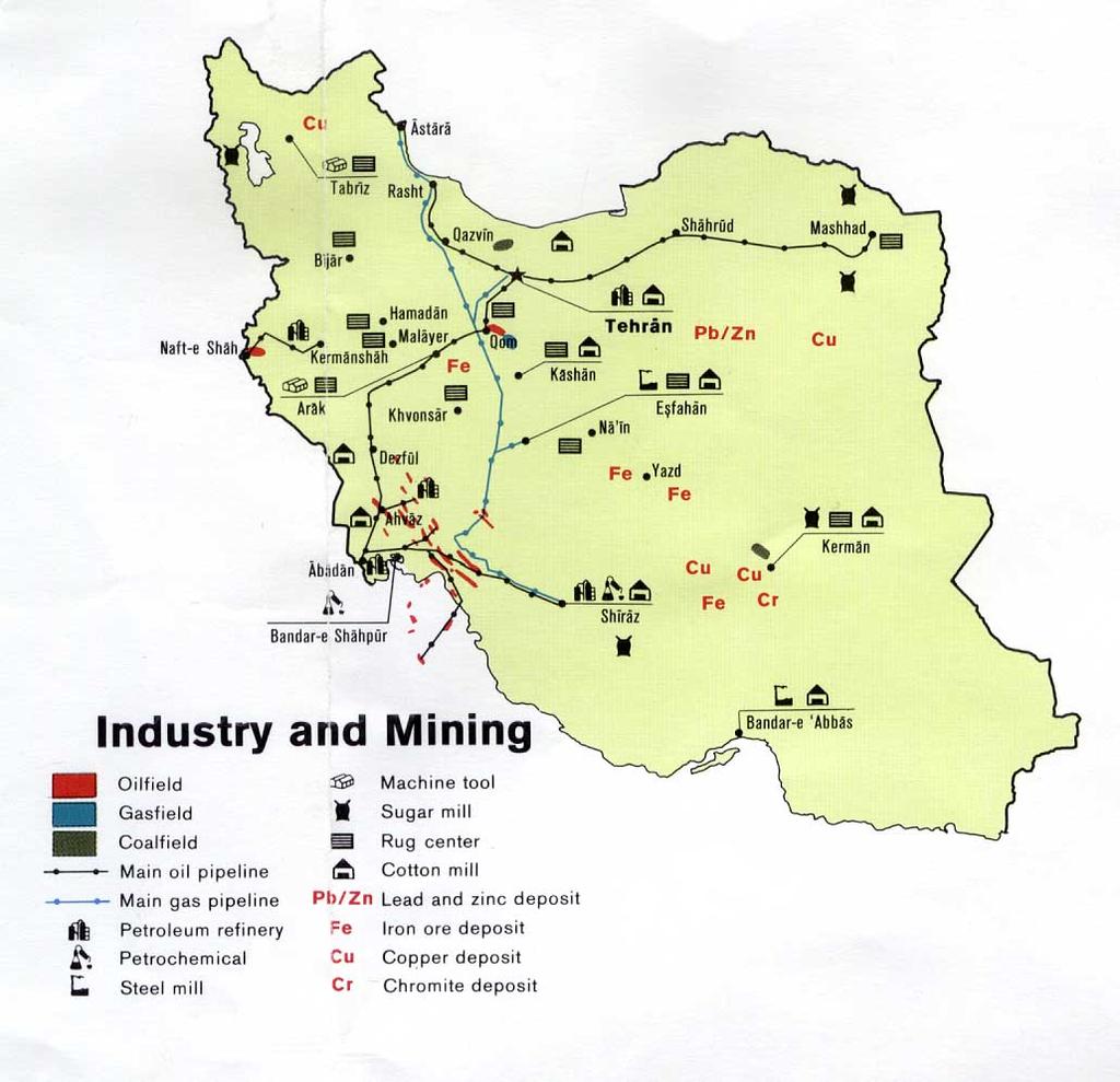 Industria: Mineraria Più grandi riserve mondiali di: zinco, rame, ferro, uranio, piombo, cromo Più