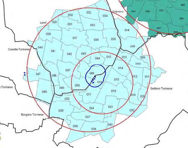 Elenco dei fogli di mappa individuati all interno delle zone di protezione dei campi pozzi d interesse regionale, così come individuati nel Piano di Tutela delle Acque CAMPO POZZI "FORNACINO" SETTIMO