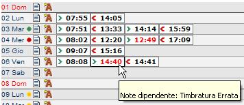 Modifica timbratura da orologio Il Responsabile può effettuare la richiesta di modifica di una timbratura da orologio (variazione del Verso, variazione dell Orario, variazione o inserimento della