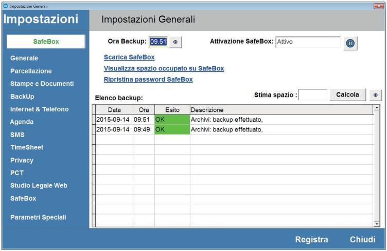 NOTA: è possibile effettuare più backup nella stessa giornata semplicemente spostando in avanti l orario dopo ogni backup: Es. l orario di backup è impostato alle 12.