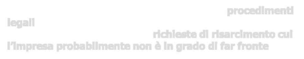 caso di soccombenza - possono comportare richieste di risarcimento cui l impresa probabilmente non è in grado di far fronte; modifiche di leggi o regolamenti o