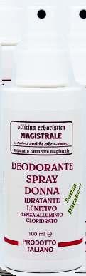 Deodorante Spray Donna Senza Alluminio Cloridrato 7,00 euro - 100 ml Deodorante Spray profumo delicato 7,00 euro - 100 ml Deodorante