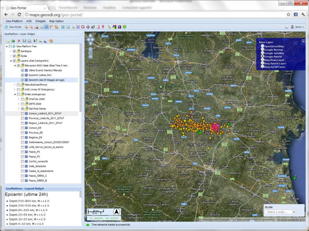 DA6: Applicazioni integrate e Servizi/Sicurezza Caso d Uso: Sistema di Protezione Civile Nazionale geosdi è alla base di SITDPC Sistema Informativo Territoriale del Dipartimento La DiComaC (Direzione