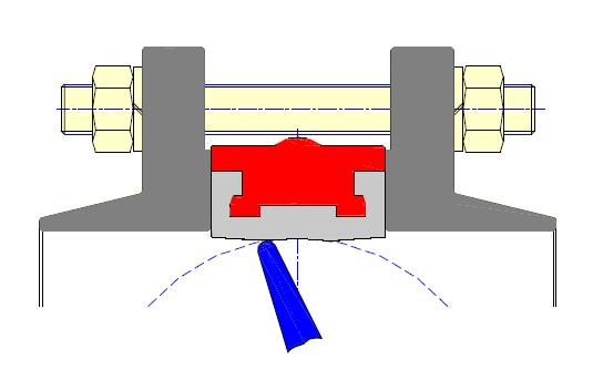 Rimontare il tutto, seguendo l'ordine dello smontaggio, applicando del grasso al silicone in piccole quantità sul diametro interno del corpo (1), sullo stelo (4), sull'o-ring (6) e sulla sede (2)