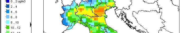 Risultati degli scenari di POLICY: LE MAPPE DI CONCENTRAZIONE DI PM2.