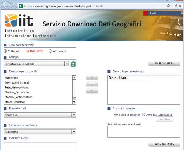 2. LIVELLI INFORMATIVI PER L AGGIORNAMENTO DEI PERCORSI CICLABILI Per l implementazione/aggiornamento della banca dati georeferenziata della rete ciclabile, gli Enti territoriali, devono utilizzare