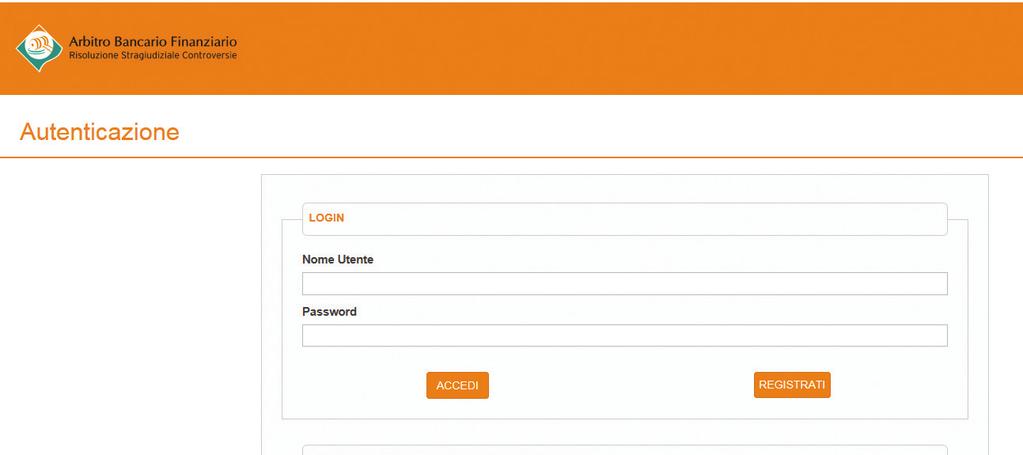 1 Si aprirà la schermata di autenticazione: al primo accesso seleziona Registrati.
