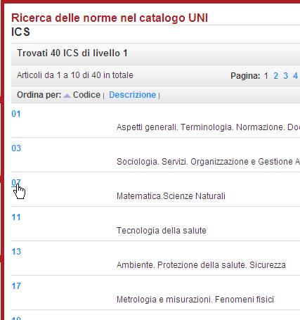 su tre livelli: ogni codice ICS di primo livello definisce un