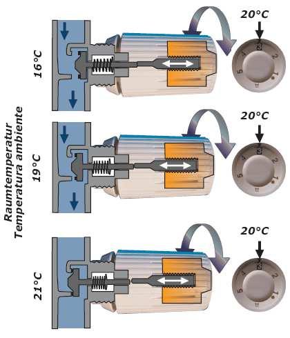 Una valvola termostatica funziona così: si estende con il calore Che cosa succede, quando la valvola