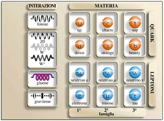 7. Particelle mediatrici Infine ricordiamo le particelle mediatrici delle quattro interazioni fondamentali e le particelle sulle quali agiscono.