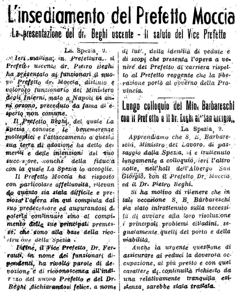 Pietro Mario Beghi Mario Prefetto della Liberazione Doc.