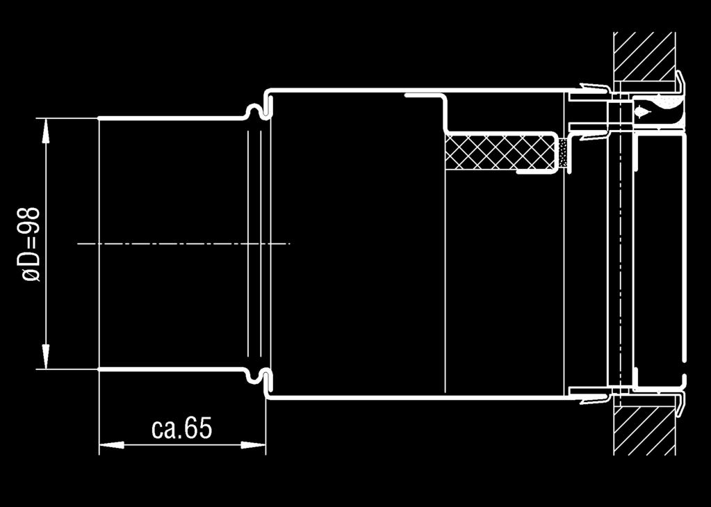 per mandata e per ripresa Sezione E-E / per mandata Sezione F-F / per ripresa KWB-DSX-1