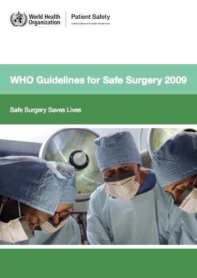 WHO Guidelines for Safe Surgery Nel 2008 sono state pubblicate e diffuse le linee guida OMS Guidelines for Safe Surgery per la sicurezza in sala operatoria. OBIETTIVI 1.