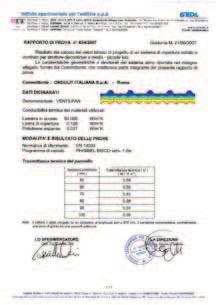 ad ogni altra copertura metallica, come illustrato dal seguente grafico (prove certificate