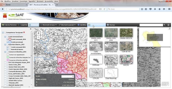 Servizio di WEBGIS Possiamo scegliere di cambiare la