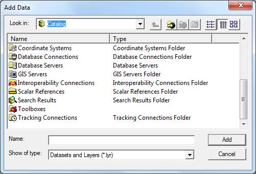 Servizio WMS tramite ESRI ArcCatalog 2/9 Comparirà la