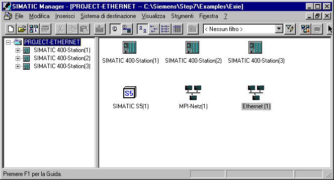 3 Utilizzo del CP Ethernet con NCM S7 3.3.1 Creazione di una sotto-rete Industrial Ethernet Obiettivo Per poter allacciare le stazioni SIMATIC ad una sotto-rete, creare quest ultima nel proprio progetto.