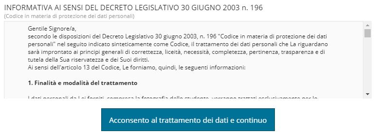 La scelta della scuola deve seguire l inserimento dei dati rigorosamente dall alto verso il basso.