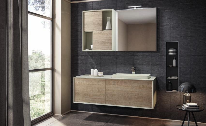 ral 1013 opaco top legno con lavabo