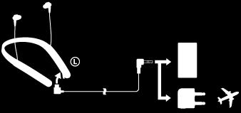 Uso del cavo per cuffie dedicato in dotazione Collegando un dispositivo mediante il cavo per cuffie dedicato in dotazione e accendendo le cuffie, è possibile utilizzare l unità come cuffie a