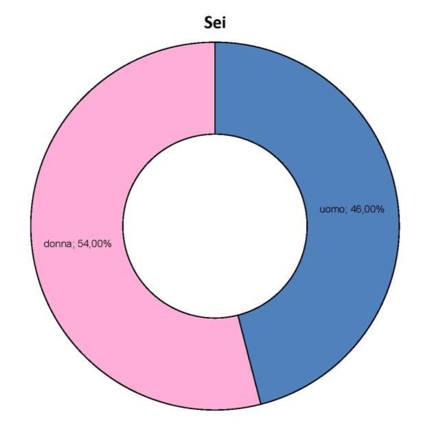 Dati analisi qualitativa L analisi inizia dai dati relativi al genere: il 54% di chi si rivolge al servizio sono donne, il 46% uomini.