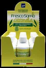 Il Fresco Soffio Citronella, profumatore ambiente a base di olio essenziale naturale di citronella, è particolarmente indicato per i fornelletti brucia essenze.