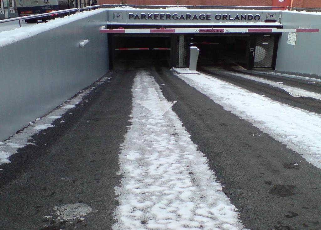 Esempio d installazione per rampa di accesso di parcheggio sotterraneo, ubicato in Olanda,