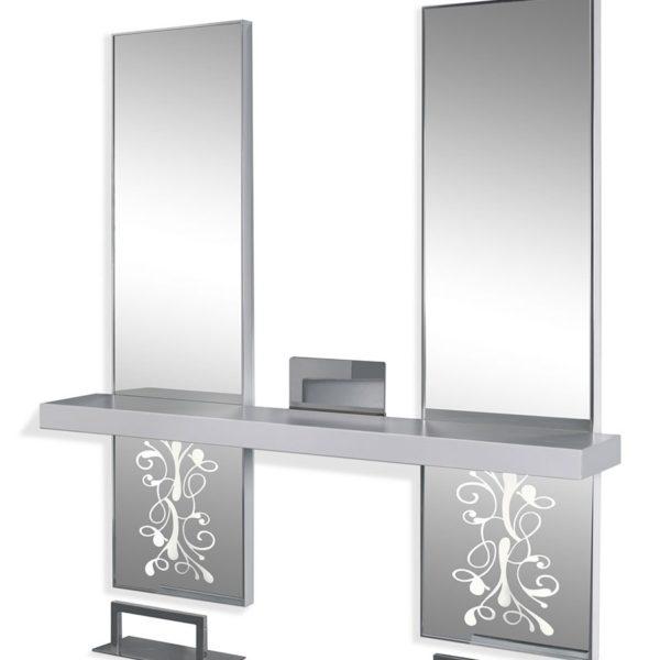 Page: 5 LULLABY DOUBLE SPECCHI PER Cornici in alluminio, specchio decorato, poggiapiedi e decoro in metallo cromato, piano