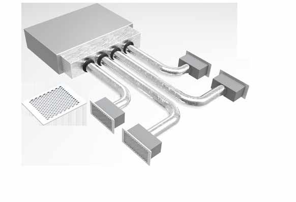 KIT COMPLETO PER LA DISTRIBUZIONE DELL ARIA PER UNITÀ CANALIZZATE ESEMPIO KIT 4 ZONE IN LAMIERA / PAL ESEMPIO KIT 3