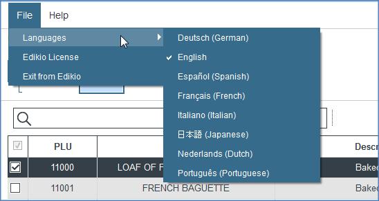 La lingua utilizzata dall'elenco di articoli deve corrispondere a quella di installazione. Non può essere modificata, a meno che non venga disinstallato e quindi reinstallato il software.