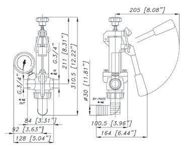 ANTI-DRIP SYSTEM: The valve is fitted with a built-in automatic anti-drip system, which works every time the valve is in by-pass.