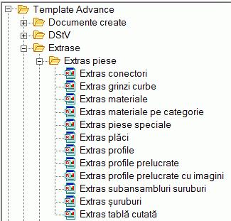 Crearea listei de materiale Lansaţi Advance List Template Wizard prin clic pe butonul din panoul Gestionar de documente din categoria Rezultat.