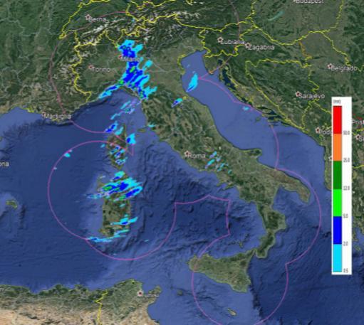 Il giorno 12 nuove strutture precipitanti, in ingresso da est, hanno interessato la nostra Penisola, con fenomeni che, rispetto alla giornata precedente, risultavano maggiormente localizzati.