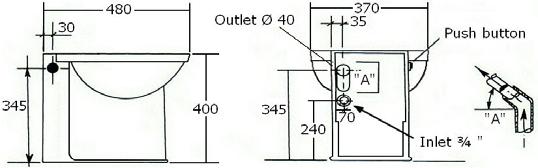 Saniflu 48 Plus Il Saniflu 48 a differenza degli altri modelli Saniflu è dotato di una cassetta di raccolta delle acque provenienti dalle altre utenze del bagno (lavabo).