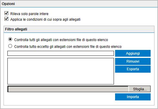 Per applicare le modifiche, fare clic su Aggiorna. Schermata 101: Filtraggio contenuti: scheda Corpo - configurazione altre opzioni 5.