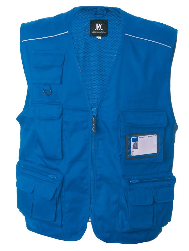 Jacket Multipockets in soft waistcoat shell 92% polyester- polyester/cotton Veste Gilet multi en soft poches shell polyester/coton 92% Soft Multitaschen shell