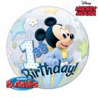 "BUBBLESBIRTHDAY" Bubbles 22" Mickey 1 Happy Birthday "15606" Bubbles 22"