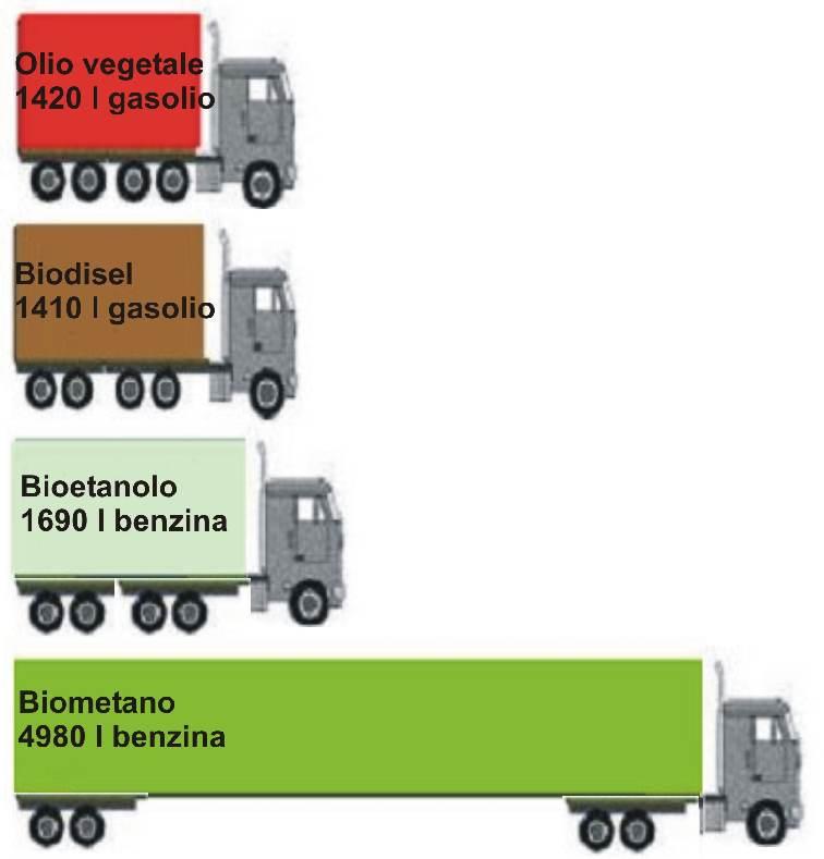 Resa annuale in biocarburante per ha (come gasolio/benzina