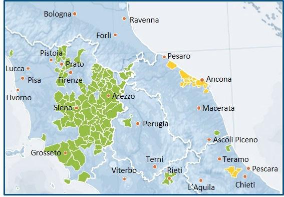 Distribuzione di gas naturale 3 Presenza in Italia centrale Estra opera inoltre nella distribuzione di gas naturale tramite la gestione tecnico-operativa di reti di distribuzione, sia in concessione