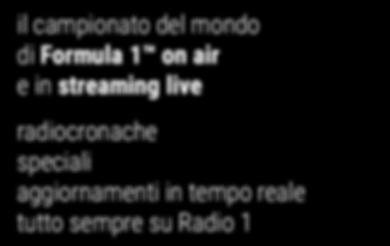 20 GP il campionato del mondo di Formula 1 on air e in