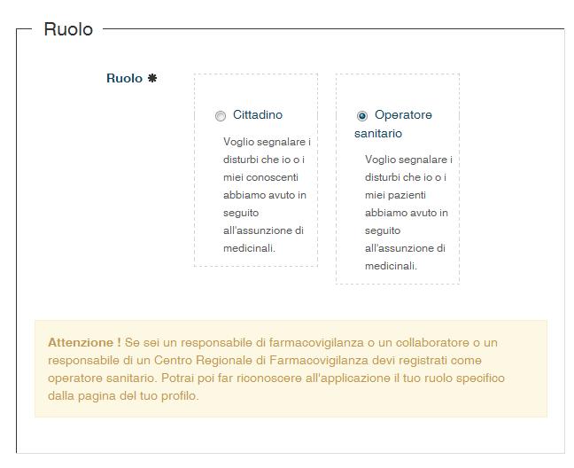 cittadino Clicca qui se sei un operatore sanitario Figura 6-Selezione del ruolo 5.