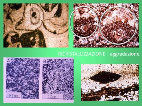 Mentre il neomorfismo sembra essere un processo minore nell ambiente diagenetico sulla pavimentazione