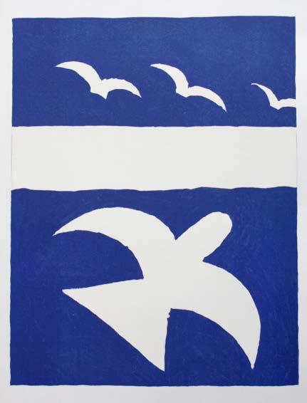 Georges Braque pag. 23 39.Le ciel bleu, 1955 40.Dans le ciel, 1955 41.En vol, 1955 Litografia a colori. Bibliografia: Verve. (mm. 305x235).