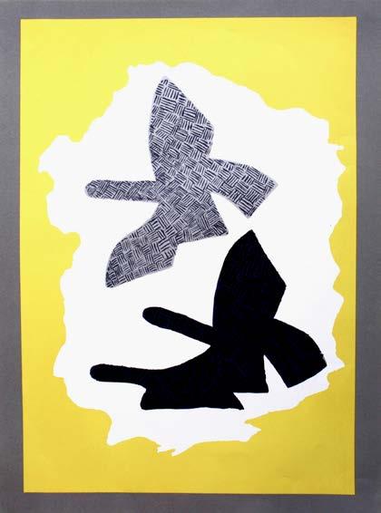Georges Braque pag. 30 56.Colombes, 1958 57.Estampes - livres, 1958 58.Deux oiseaux sur fond bleu, 1959 Litografia originale a colori.