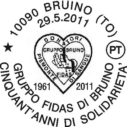 N. 922 RICHIEDENTE: Associazione Donatori di Sangue del Piemonte FIDAS SEDE DEL SERVIZIO: c/o Palainsieme, Via San Rocco SNC 10090 Bruino (TO) DATA: 29/5/11 ORARIO:
